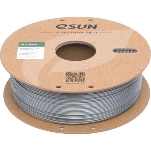 Filament PLA eSUN PLA-Basic175S1P1 Gris Argent 1,75 mm Haute Fluidité Refill