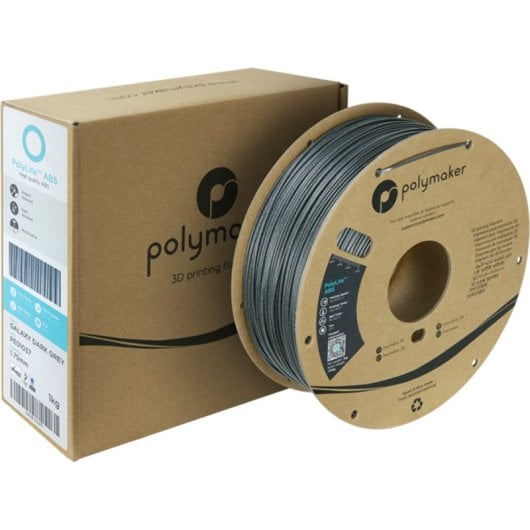 Filamento ABS Polymaker PolyLite Galaxy ABS Cinzento Prata 1,75 mm Purpurina