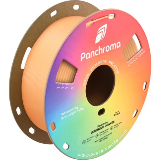 Filamento PLA Polymaker Panchroma Luminous Naranja Glow-in-the-Dark 1,75 mm Fácil Impresión