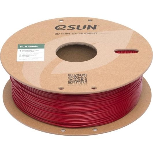 Filament PLA Basic eSUN PLA-Basic175O-FR1P1 Rouge 1,75 mm Haute Vitesse Refill