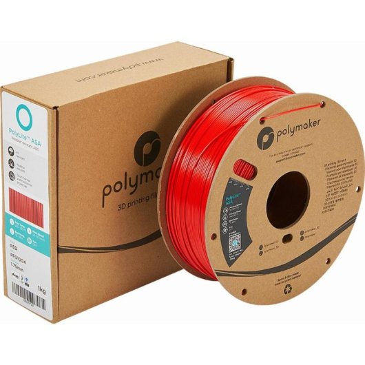 Filamento ASA Polymaker PF01004 Rosso 1,75 mm Alta Resistenza UV Calore