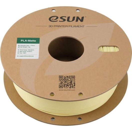Filamento PLA eSUN PLA-Matte Amarillo 1,75 mm Acabado Mate Fácil Impresión