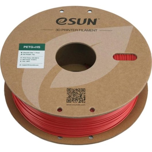Filament PETG eSUN PETG+HS175O-FR1P1 Rot 1,75 mm Hochgeschwindigkeit Widerstandsfähig
