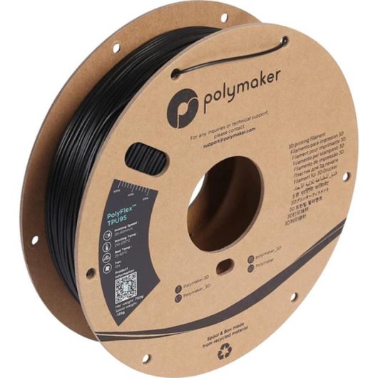 Filamento TPU Polymaker PolyFlex TPU90 Nero 1,75 mm Resistente UV Flessibile
