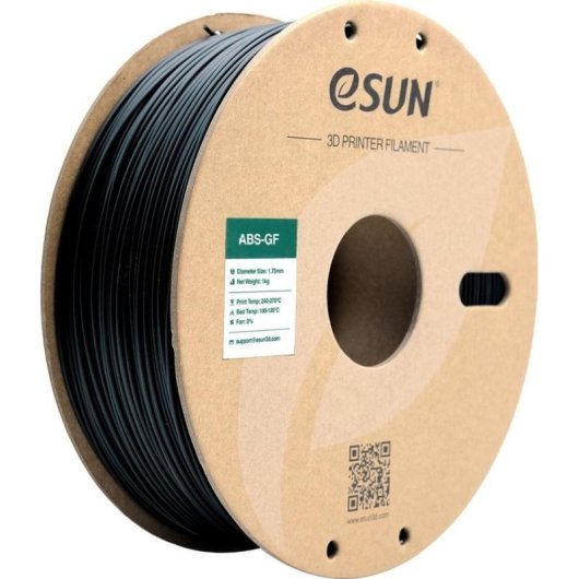 Filamento ABS-GF eSUN ABS-GF175B1TZ1 Preto 1,75 mm Mate Fibra Vidro