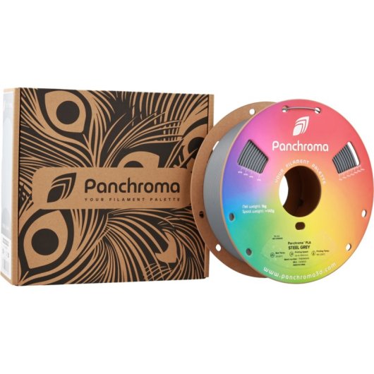 Filamento PLA Polymaker Panchroma Basic Gris Plateado 1,75 mm Alta Velocidad