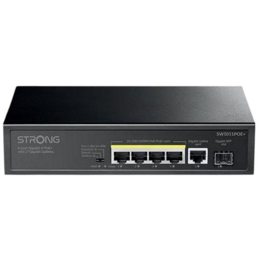 Switch Strong SW5011POE+ 6 Porte Gigabit PoE+ VLAN SFP Desktop