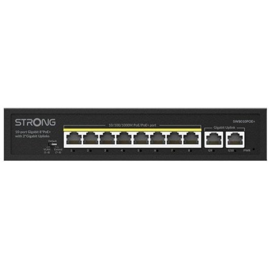 Switch Strong SW8010POE+ 8 Porte Gigabit PoE 2 Uplink VLAN Desktop