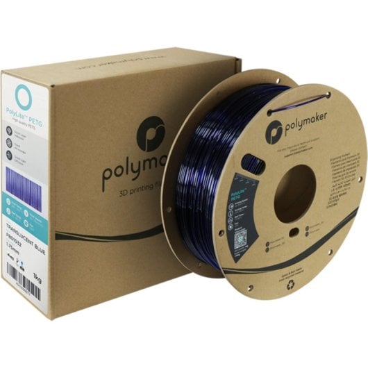 Filamento PETG Polymaker PolyLite PB01032 Azul 1,75 mm Transparente Fácil Impresión