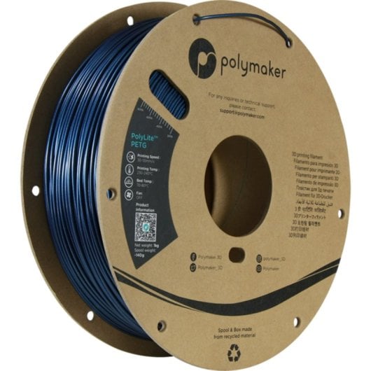 Filament PETG Polymaker PolyLite PETG Bleu 1,75 mm Impression Facile