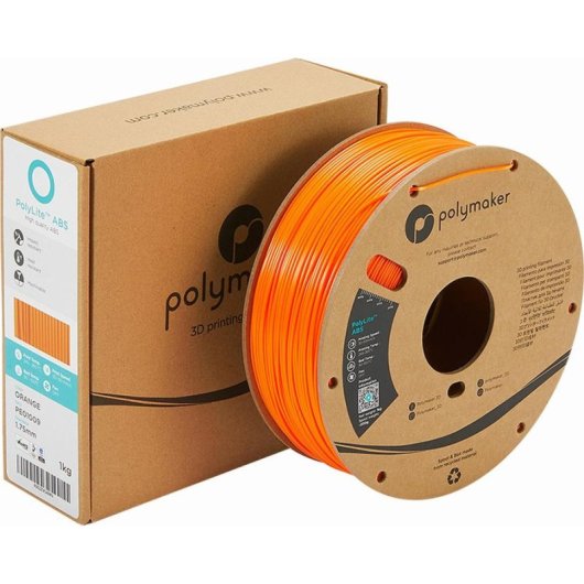 Filamento ABS Polymaker PolyLite PE01009 Naranja 1,75 mm Bajo Olor Alta Calidad