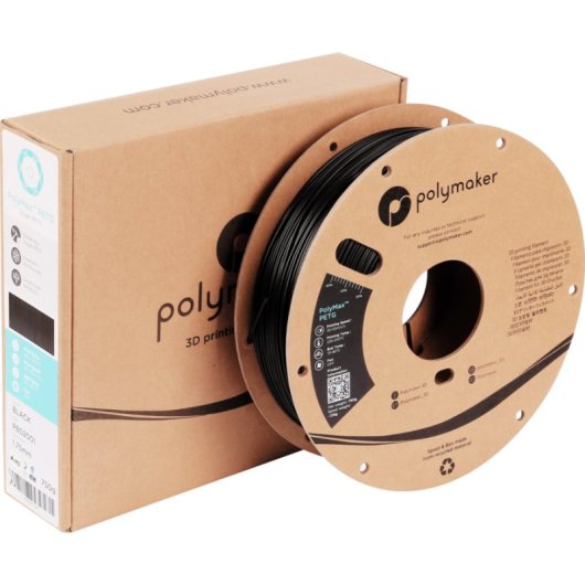 Filamento PETG Polymaker PolyMax PB02001 Nero 1,75 mm Nano-Rinforzato