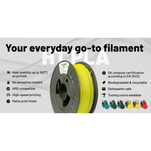 Filament HT-PLA The Filament TF-24137 Weiß 1,75 mm Semimatt Hitzebeständig