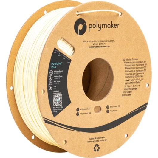 Filamento PLA Polymaker PolyLite PA02056 Beige 1,75 mm Fácil Impresión