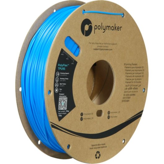 Filament TPU Polymaker PolyFlex PD01005 Bleu 1,75 mm Flexible Impression Facile