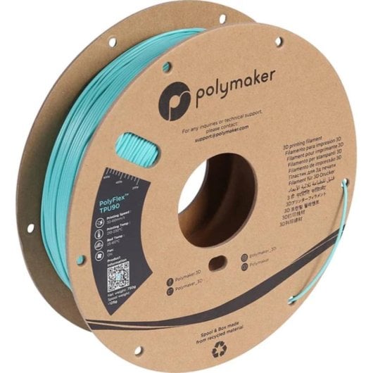 Filamento TPU Polymaker PolyFlex TPU90 Nero 1,75 mm Altamente Flessibile UV