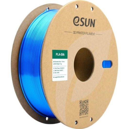 Filamento PLA eSUN PLA-Silk Azul 1,75 mm Acabado Sedoso Fácil Impresión