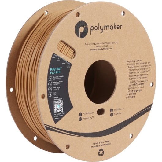 Filamento PLA Polymaker PolyLite PLA PRO PA07027 Bege 1,75 mm Alta Resistência