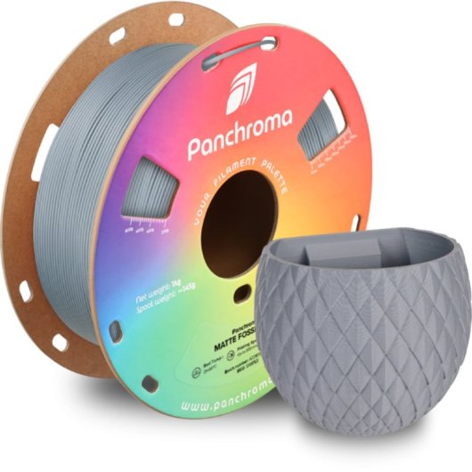Filamento PLA Polymaker Panchroma Matte Gris Plateado 1,75 mm Superficie Mate Alta Adherencia