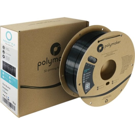 Filamento PLA Polymaker PolyLite PA03017 Negro 1,75 mm Sedoso Fácil Impresión