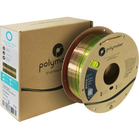 Filamento PLA Polymaker PolyLite Dual Silk Multicolor 1,75 mm Sedoso Fácil Procesado