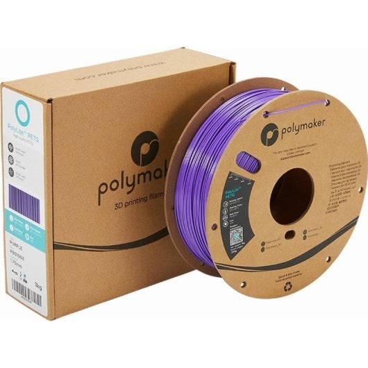 Filamento PETG Polymaker PolyLite Violeta 1,75 mm Transparente Fácil Impresión