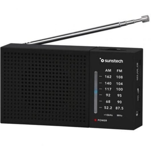 Radio portátil Sunstech RPS412 Negra analógica AM/FM con altavoz 2" y salida auriculares