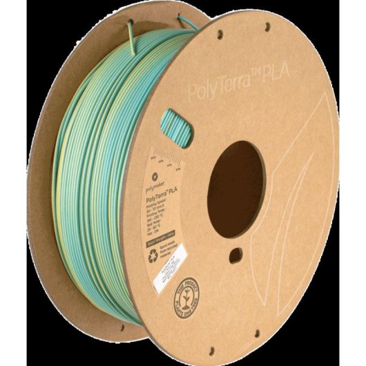 Filamento PLA Polymaker PolyTerra Dual Multicolor 1,75 mm Fácil impresión Bioplástico sostenible Alta resistencia
