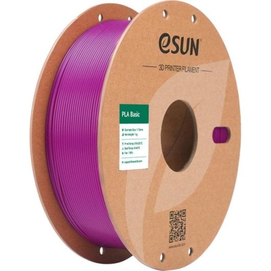 Filament PLA Basic eSUN PLA-Basic175Z1P1 Violet 1,75 mm Haute Vitesse Facile à Imprimer