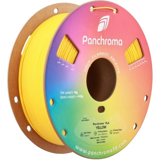 Filamento PLA Polymaker Panchroma Basic Amarillo 1,75 mm Alta Velocidad Fácil Impresión