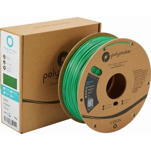 Filamento PLA Polymaker PolyLite PA02006 Verde 1,75 mm Facile da Stampare