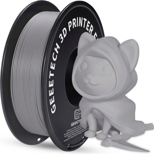 Filament PLA GEEETECH 700-001-1369 Grau 1,75 mm Matt Einfache Verarbeitung