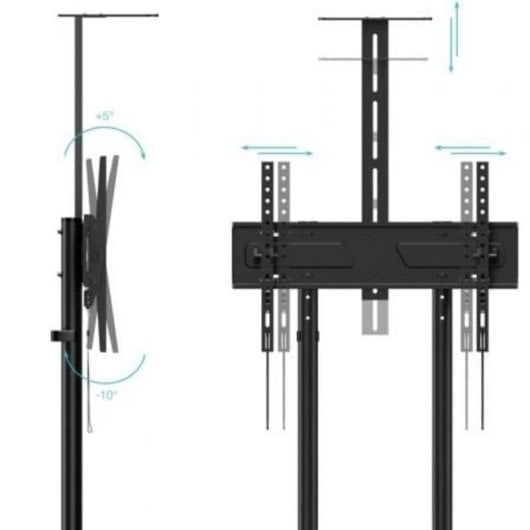Supporto TV TooQ NEFERTITI FS1151M-B 37-70" Inclinabile Ruote Acciaio 70kg Nero