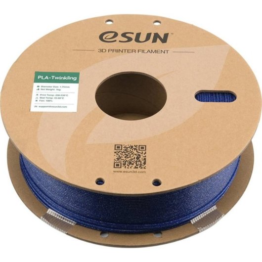 Filamento PLA eSUN Twinkling Azul Glitter 1,75 mm Efecto Brillante Fácil Impresión