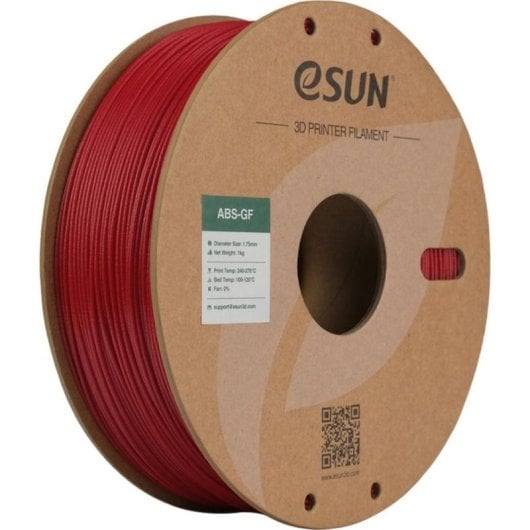 Filamento ABS-GF eSUN ABS-GF175O-FR1TZ1 Vermelho 1,75 mm Fibra Vidro Mate