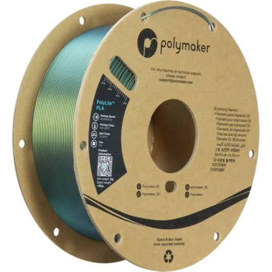 Filamento PLA Polymaker PolyLite Starlight Especial 1,75 mm Impresión Fácil Cambia Color Jam-Free