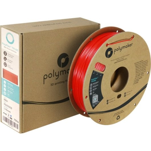 Filament TPU Polymaker PolyFlex PD01003 Rouge 1,75 mm Haute Flexibilité Impression Facile