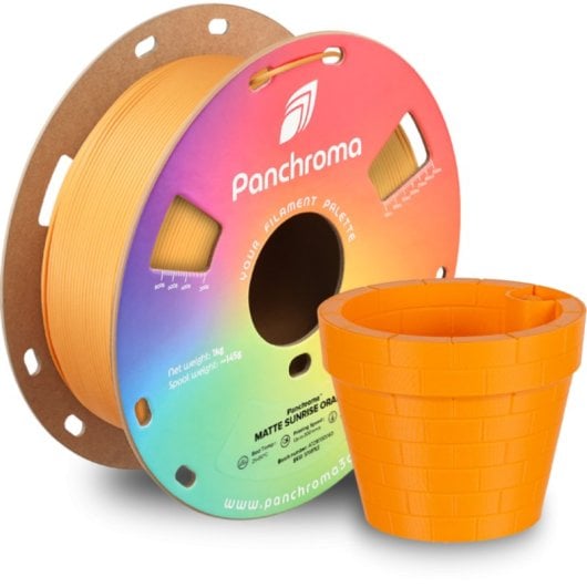 Filamento PLA Polymaker Panchroma Matte Arancione 1,75 mm Superficie Opaca