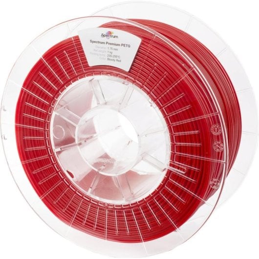Filamento PETG Spectrum 80059 Vermelho 1,75 mm Alta Transparência Resistência