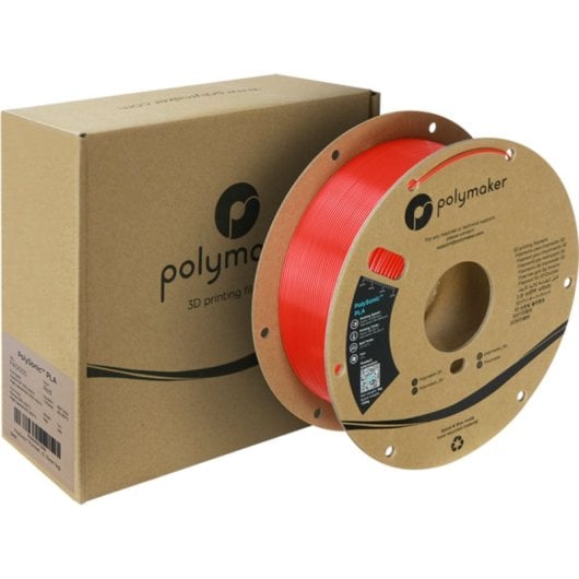 Filamento PLA Polymaker PolySonic Rojo 1,75 mm Alta Velocidad Fácil Extrusión