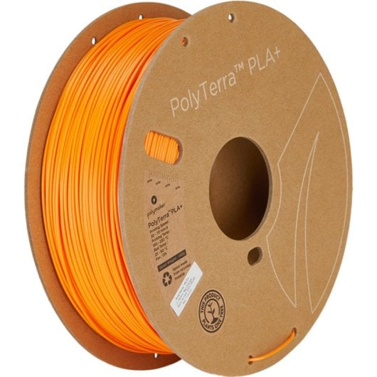 Filamento PLA Polymaker PolyTerra PLA+ Naranja 1,75 mm Aderência Elevada Ecológico