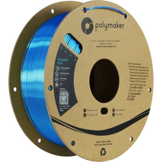 Filamento PLA Polymaker PolyLite Dual Silk Multicolor 1,75 mm Acabado Sedoso Fácil Procesado