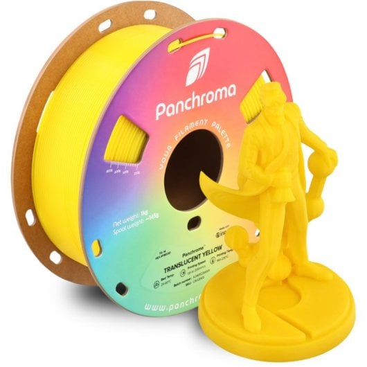 Filamento PLA Polymaker Panchroma Translucent Amarelo 1,75 mm Efeito Translúcido