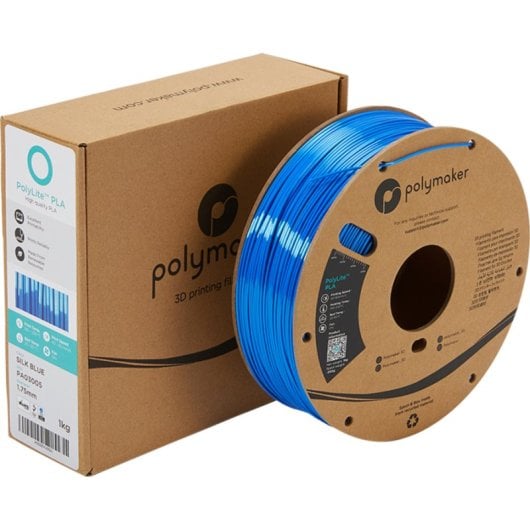 Filamento PLA Polymaker PolyLite PA03005 Azul 1,75 mm Sedoso Fácil Procesado