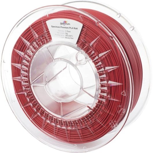 Filamento PLA Spectrum 80240 Rojo Mate 1,75 mm Mejorado Fácil Impresión