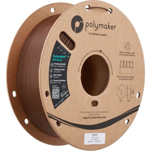 Filament PLA-HT Polymaker PA17010 Marron 1,75 mm Haute Résistance Thermique