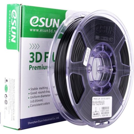 Filamento PC eSUN PC175B05TW1 Negro 1,75 mm Alta Resistencia Térmica