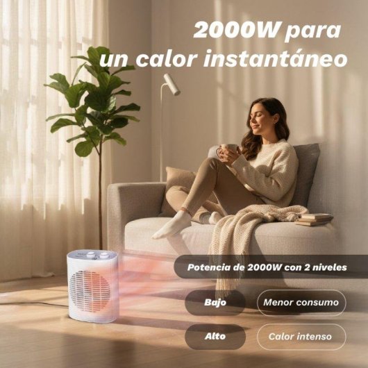 Calefactor Termoventilador Grunkel CF-2000LINE 2000W Protección antivuelco