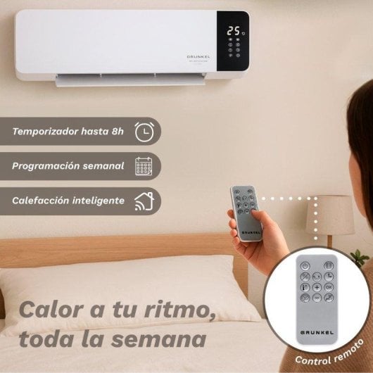 Calefactor de Pared Grunkel CF-2000Wall 2000W Cerámico Silencioso Mando