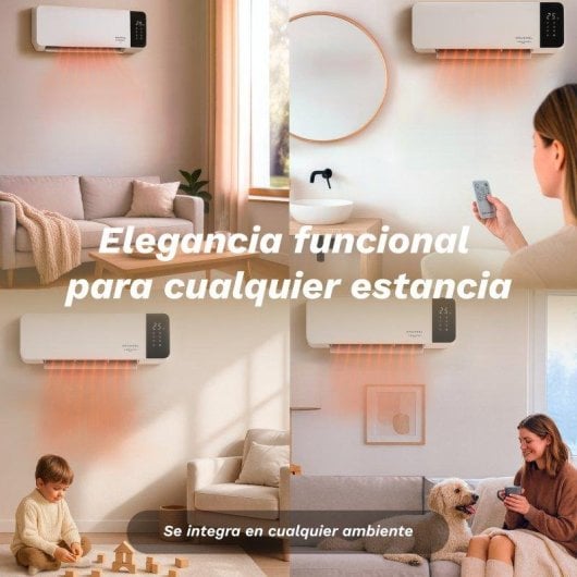 Calefactor de Pared Grunkel CF-2000Wall 2000W Cerámico Silencioso Mando